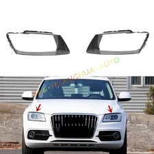 Both Side Headlight Clear Lens Cover + Sealant For Audi Q5 SQ5 2013-2017