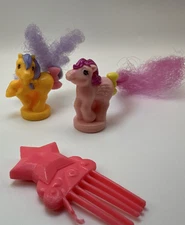 Vintage 1989 My Little Pony G1 Petite Ponies Ponytail Ponies with Comb