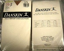 Danskin Support Footed Tights 607 Girls' New Light Toast Black White New in Bag