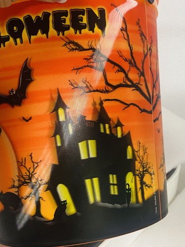 Halloween 3D Pumpkins Bucket With Handle Plastic New 2012 Vintage 7” - Picture 4 of 11