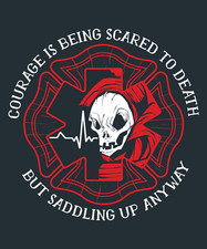 Firefighter Skull Courage Sticker Decal