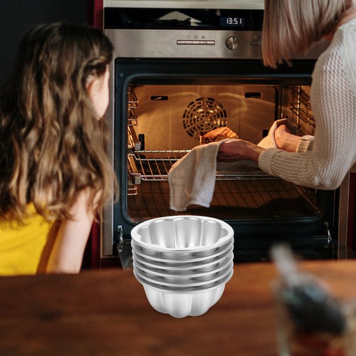 6 Pezzi Stampi per Torte Stampi in Silicone per Cottura Mini Flan Budino Singolo - Foto 7 di 12