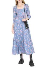 LoveShackFancy Lyna Dress S 4 Women Casual Floral Print Flared Midi NEW 34820