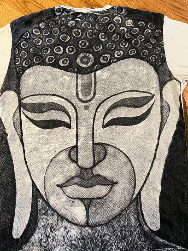 SURE Buddha All Over Print Shirt Medium Rare Colorful Boho Hippie GOA AOP - Image 4 of 4