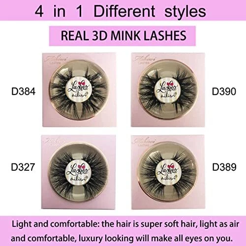  3D Mink Lashes, Mink Lashes, Real Mink Lashes, Dramatic 4Pairs/Mix1/18-20mm - Image 3 of 4