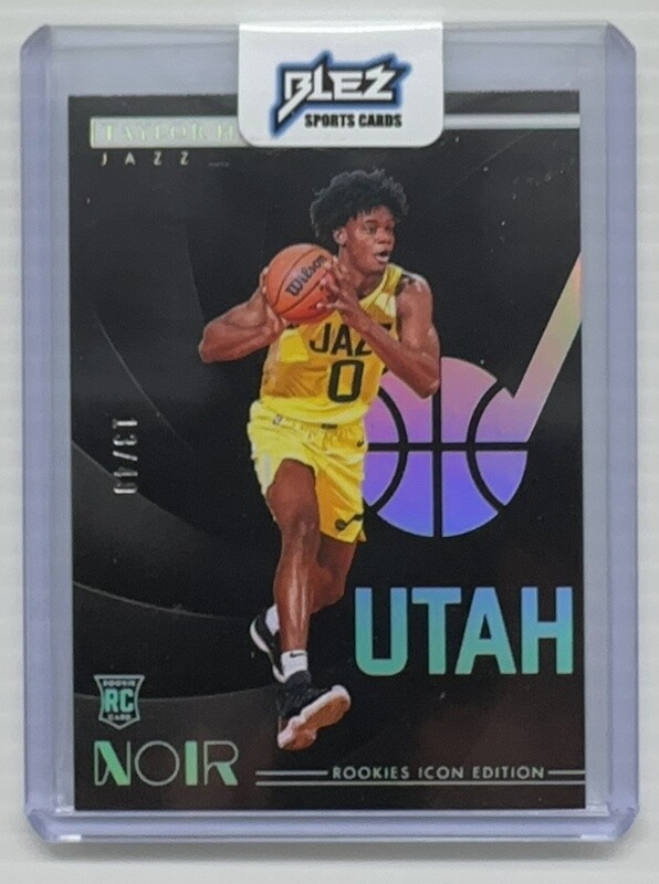2023-24 Panini Noir Taylor Hendricks Holo Silver Rookie Icon Edition #13/49 Jazz