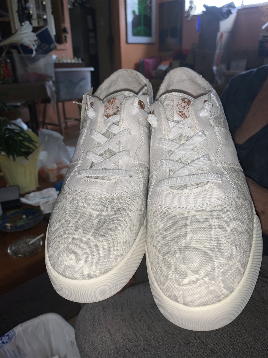 Roxy Surf Bayshore III Womens Striped Slip On Lace Sneakers Shoes