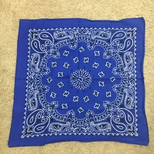 Vintage Hav-A-Hank Blue Paisley Bandana Cotton USA 20”