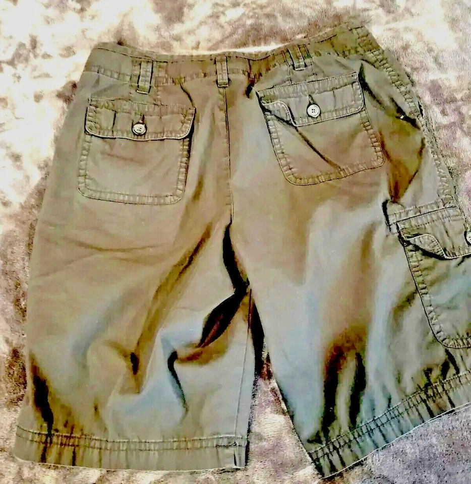 Pantalones Cortos LIZ Claiborne Años 90 Negros 12 Carga 5 Bolsillos Campamento Utilitario Calce Relajado Foto 4 de 4
