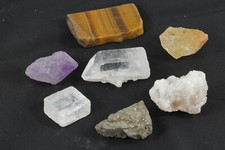MINERALE con magnete calcite pirite drusa quarzo pirite occhio di tigre ametista