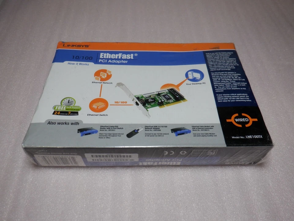 LINKSYS LNE100TX 10/100 MBPS NETWORK PCI ADAPTER - Image 2 of 4