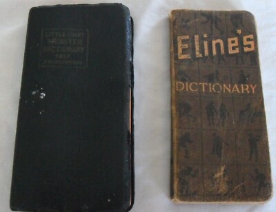 Vintage (2) Pocket Dictionary's ELINE'S CHOCOLATE & LITTLE GIANT WEBSTER 1943