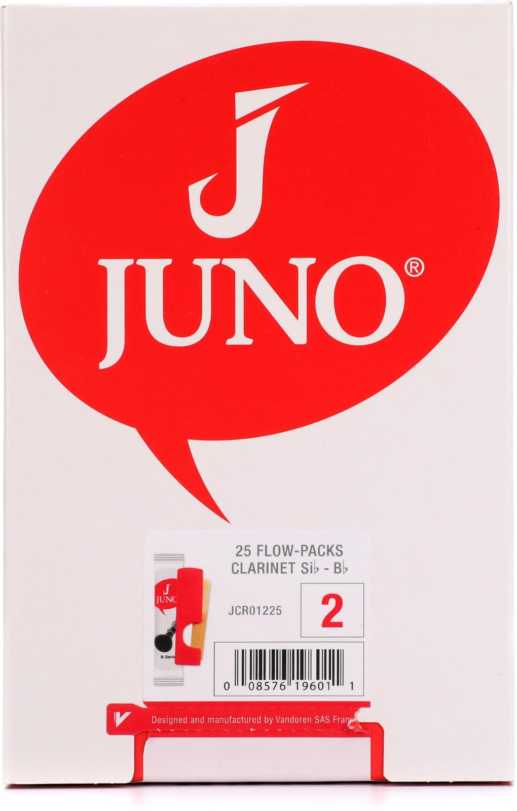 Vandoren JUNO JCR01225 Bb Clarinet Reeds - 2.0 (25-pack) (2-pack) Bundle