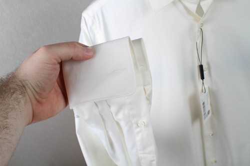 Suitsupply Dress Shirt ALBINI 1876 FABRICS Men's Size like M NWT White-Ivory - Picture 7 of 15