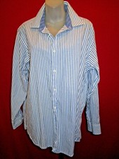  ORIGINAL BEN SHERMAN Men's blue Pin stripe Dress Shirt Sz XL 