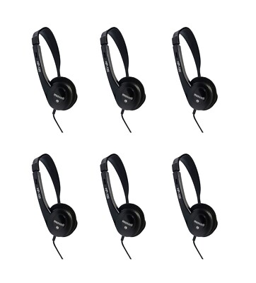 *NEW* LOT OF (6) MAXELL HP-100 STEREO HEADPHONES W DYNAMIC SOUND 190319 DRD2-1