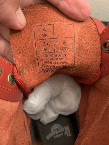 Dr. Martens Bright Cherry Red 1460 Pascal Soft Leather Boots UK 4 US 6 EU 37 - Picture 5 of 11