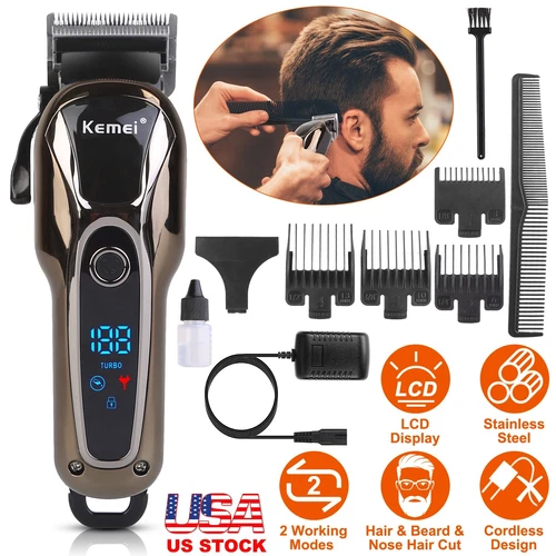 Cortapelos Kemei Cortadora de Pelo Inalámbrica Afeitadora Hombres Cortadora Barbero 1900 Mejor - Imagen 3 de 37