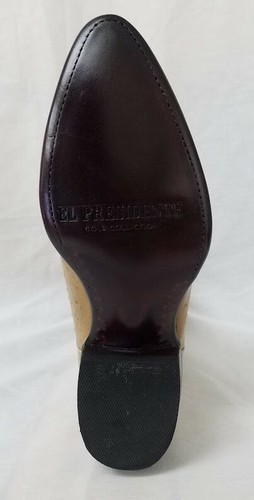Herren Sand Straußenhaut Echtleder Cowboystiefel Western Rodeo Kleid J Zehenpartie - Bild 5 von 5
