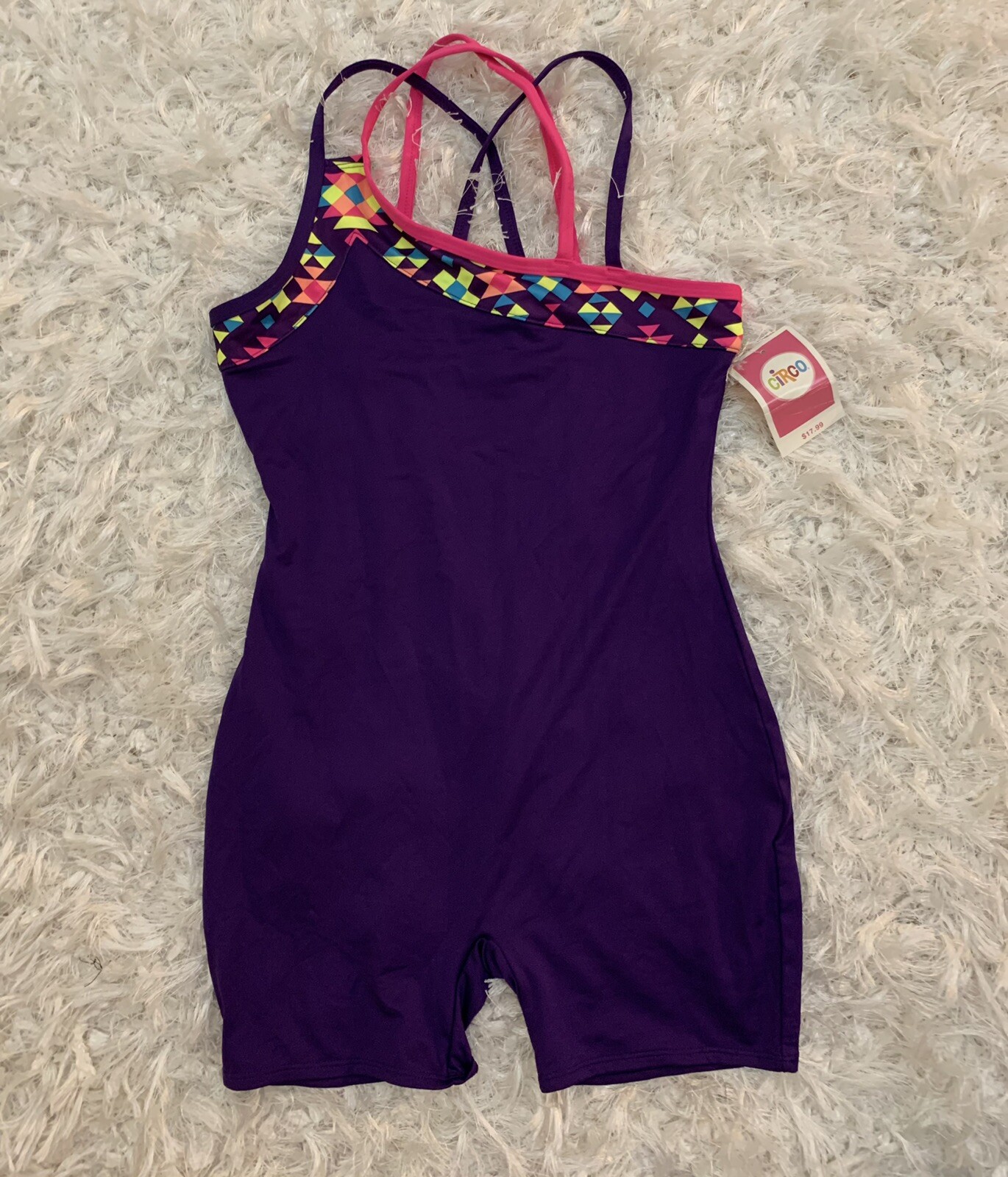One Piece Swimsuit Gym Suit Beachwear Swimwear Romper Costume Sz 10/12 NWT-image