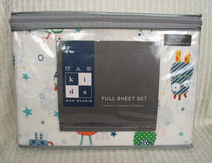 MAX STUDIO Kids Monster Mania Cotton Sheet Set Multi Size Full eBay