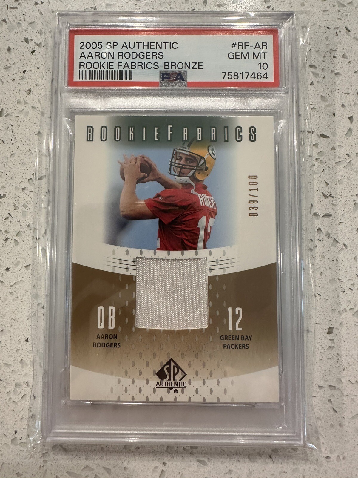 Aaron Rodgers SP Authentic Rookie Fabrics Bronze #RFAR Base