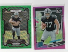 MICHAEL MAYER RAIDERS 2023 PANIN OPTIC PINK GREEN PRIZM ROOKIE RC 2X LOT