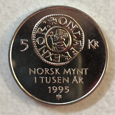NORWAY 1995 5 Kroner Commemorating 1000 Years Of Norwegian Mintage - UNC