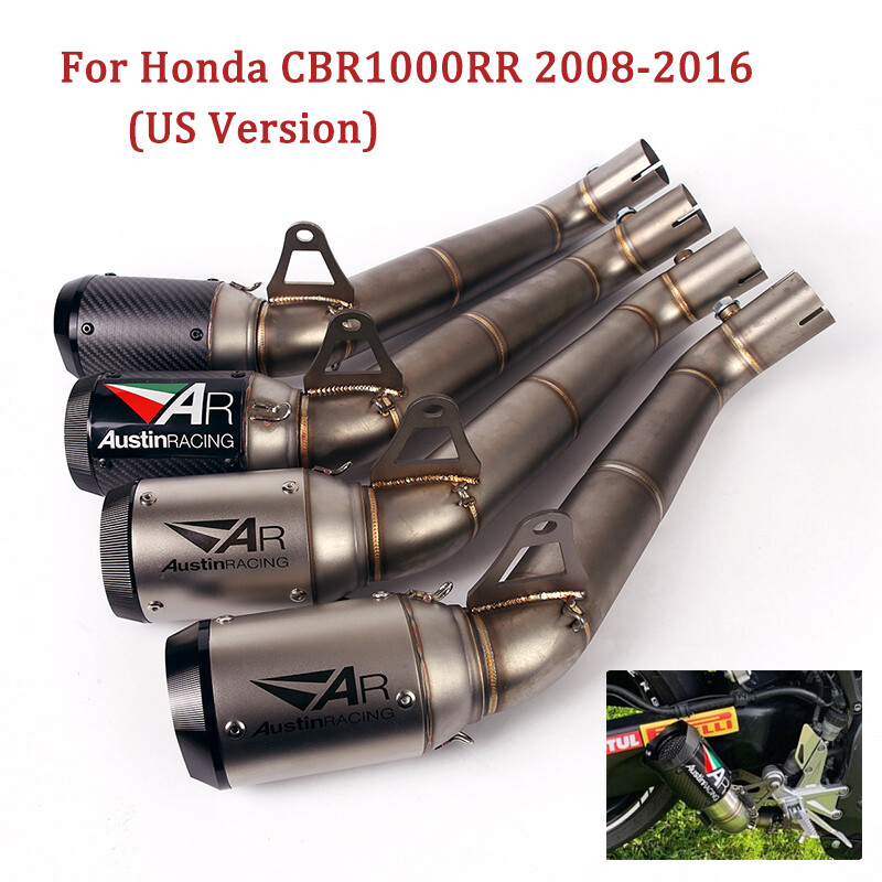 For Honda CBR1000RR 20082016 Exhaust Tips Carbon Muffler Mid Link Pipe