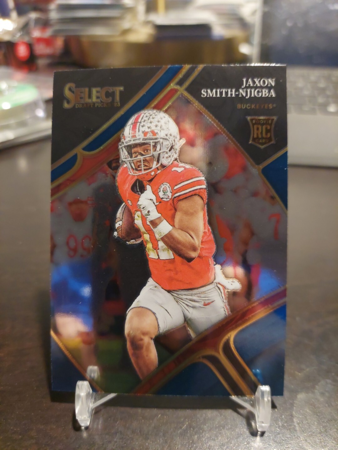 2023 Select Draft Picks Jaxon Smith-Njigba Field Level Blue Parallel SP RC