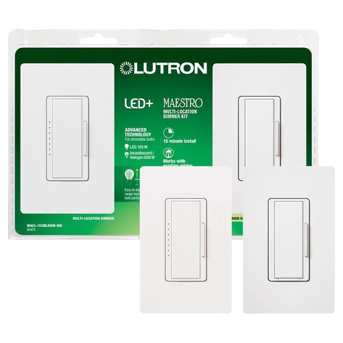 Lutron Maestro LED+ Dimmer Switch Kit for Dimmable LED, Halogen and Incandescent
