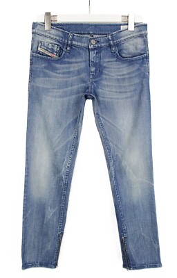 Diesel Zivy 008n4 _ Stretch Jeans Damen W30/L32 Ankle Slim Fit Whiskers Neu