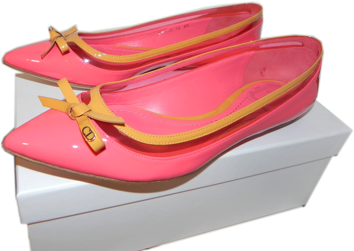 pink patent flats