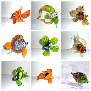 BLOWN GLASS Fish Angelfish Sculpture Lampwork HANDMADE Figurine BLOWN GLASS Fish Angelfish Sculpture Lampwork HANDMADE Figurine