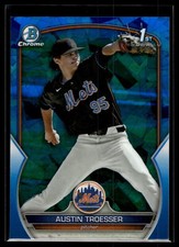 Austin Troesser 2023 Bowman Draft Chrome 1st Sapphire Edition Card #BDC-176