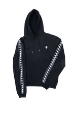 Pullover Hoodie Black Hooded Sweatshirt with Skull Sleeve Design Streetwear