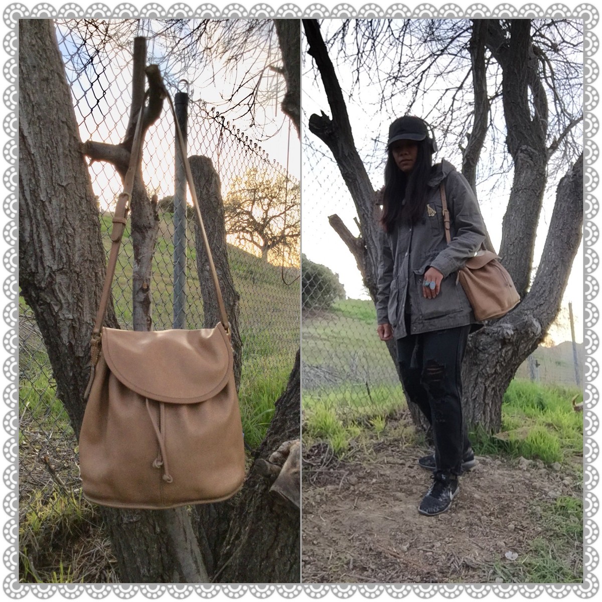 バッグ Coach Vintage Bucket Shoulder Bag Camel Vintage COACH Beige Camel Tan Leather Bucket Drawstring Hobo