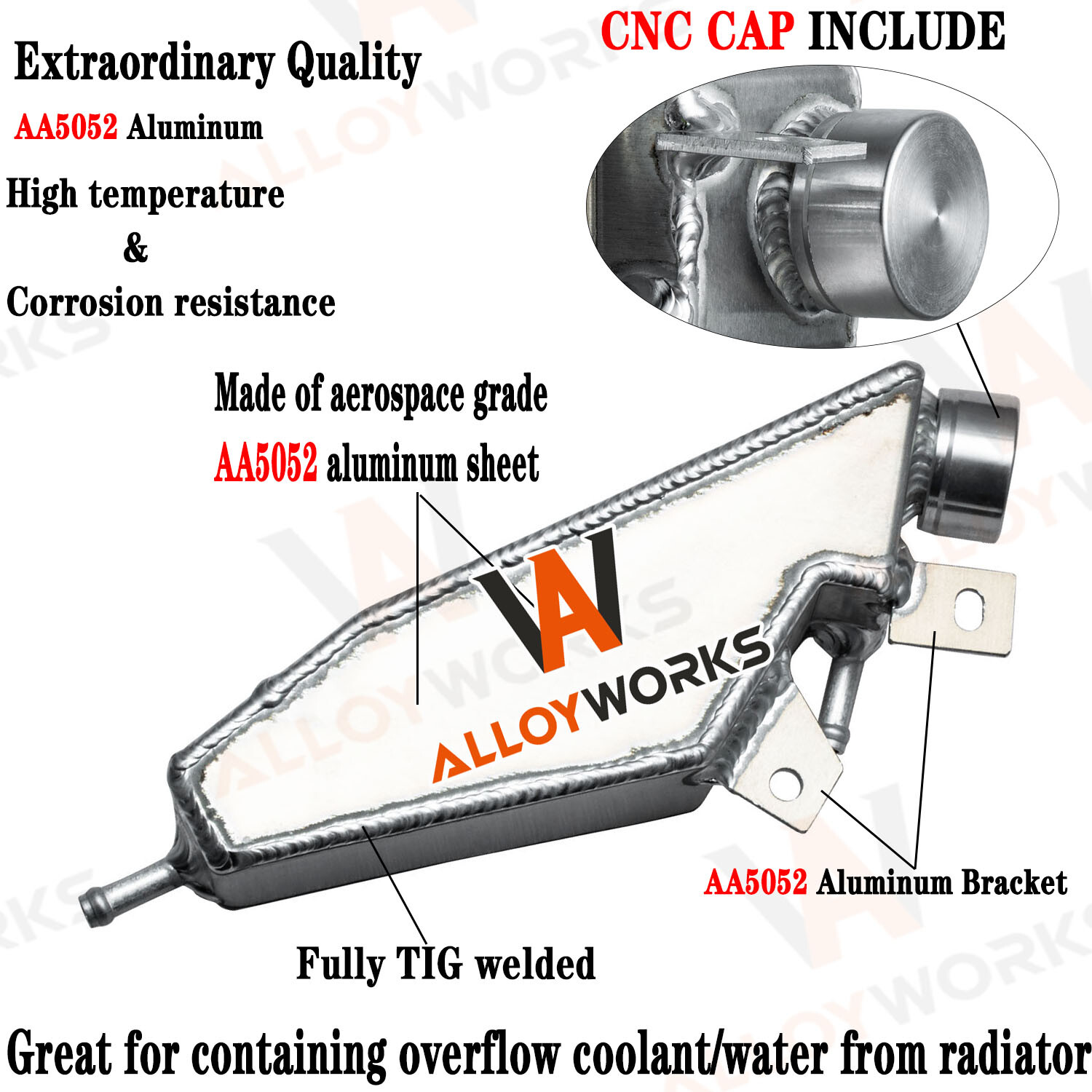 Coolant Overflow Reservoir Tank Aluminum For 01-05 Yamaha Raptor 660 600R YFZ450