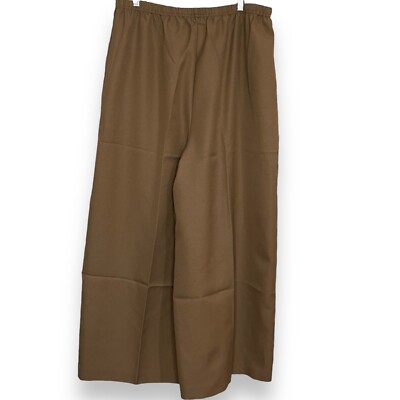 Vicki Wayne's Wide Leg Pull On Pants Women's 22 Brown Casual VTG Boho Plus Size
