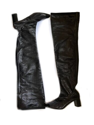 Chanel Python Thigh High Boots in Black - Picture 4 of 8