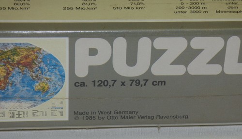 NIB Sealed Ravensburger World Map Globe 3000 Pc Jigsaw Puzzle 17024 1 Vtg 1985 - Picture 5 of 10
