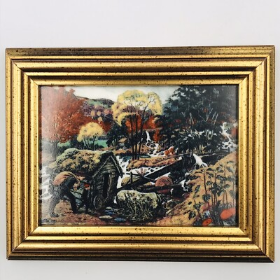 Vintage Porsgrunds Minibilder Handverks Studio Nikolai Astrup Going to the Mill