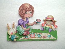 3D - U Pick - TP1 Tea Party Bear Girl Picnic Scrapbook Card Embellishment