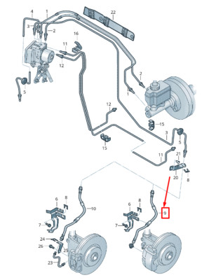 NEU AUDI TT 8J BREMSSCHLAUCH VORNE 8J0611701G ORIGINAL