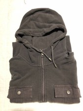 Banana Republic Mens Grey Hoodie 1/4 Zip Size M Front Chest Pockets