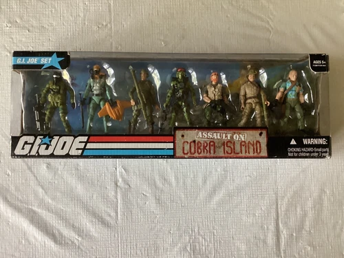 G.I. JOE EXCLUSIVE 25th ANNIVERSARY ASSAULT ON COBRA ISLAND ACTION FIGURE SET!!