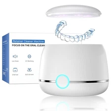 Ultrasonic Retainer Cleaner, 45kHz Denture Cleaner Machine, 5min and 10min Modes