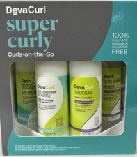 Deva Curl Super Curly Curls-On-The-Go 4 Piece Kit 3 oz each. New in Box 