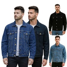 Mens Denim Jacket Cotton Classic Trucker Jeans Jacket Western Style Small To 6XL