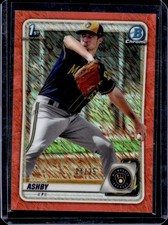 2020 Bowman Aaron Ashby Chrome Prospects Orange Shimmer Refractor #/25 Brewers